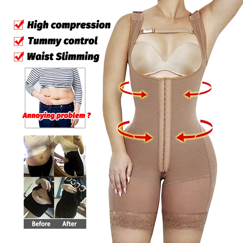 Colombian Girdles Fajas Shapewear Sculpting Body Corsets High Compression Shapers Postpartum Abdomen Reducing  Slimming Sheath