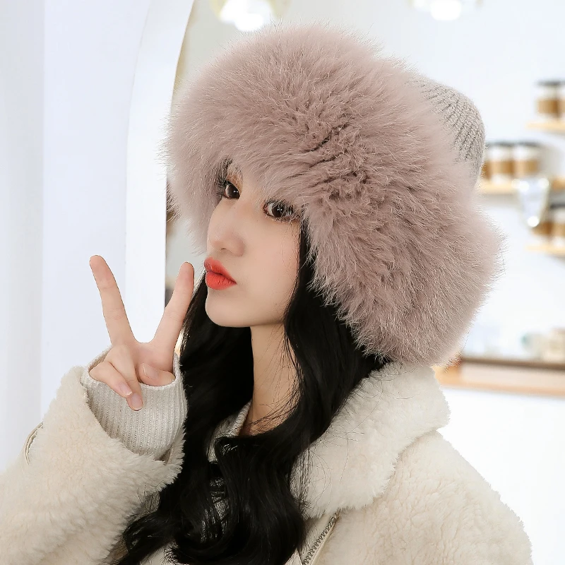 

faux rex rabbit fur hat