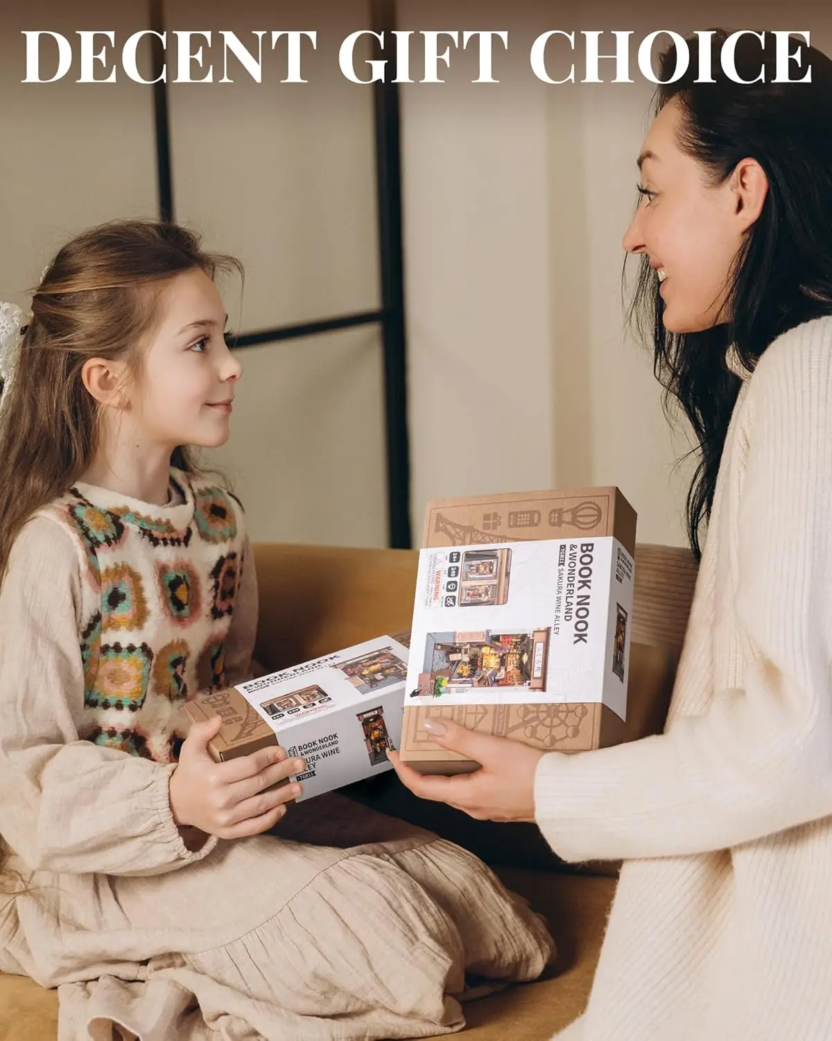 Robotime SAKURA Wine Alley DIY Booknook พร้อมไฟ DIY Miniature บ้านตุ๊กตาชุด 3D ปริศนาไม้ Bookend ชั้นวางหนังสือตกแต่งของขวัญ