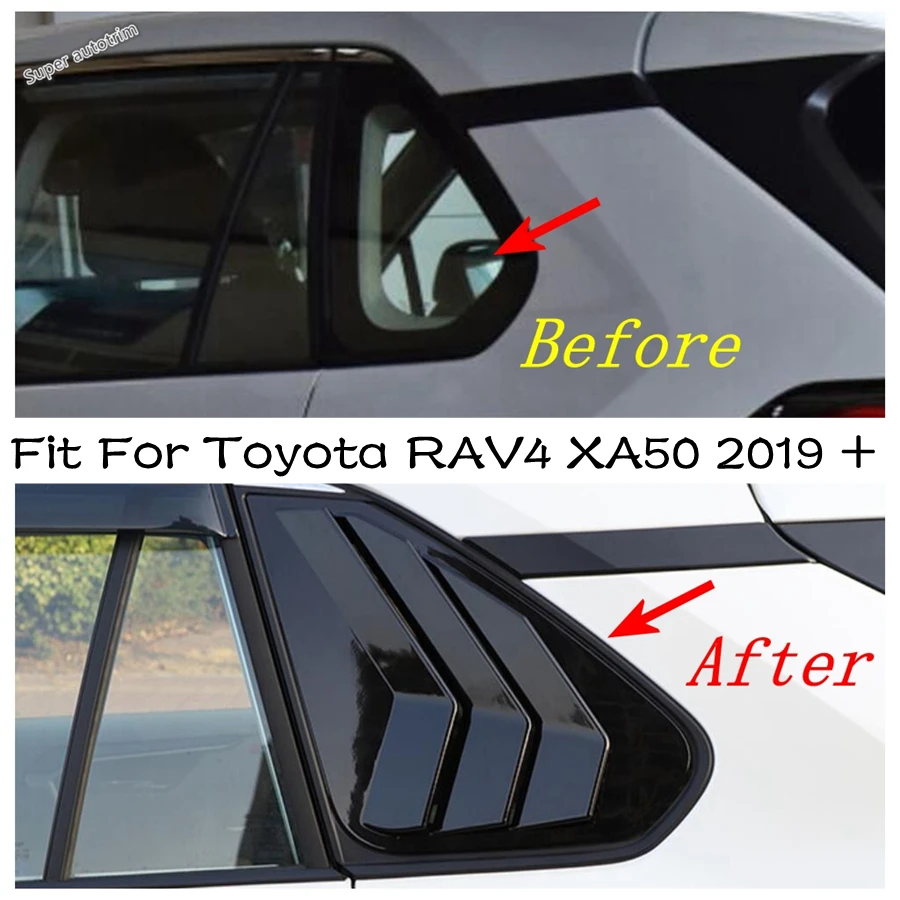 

Car Side Air Vent Rear Window Louver Shutter Cover Trim Accessories Carbon Fiber / Black For TOYOTA RAV4 RAV 4 XA50 2019 - 2024