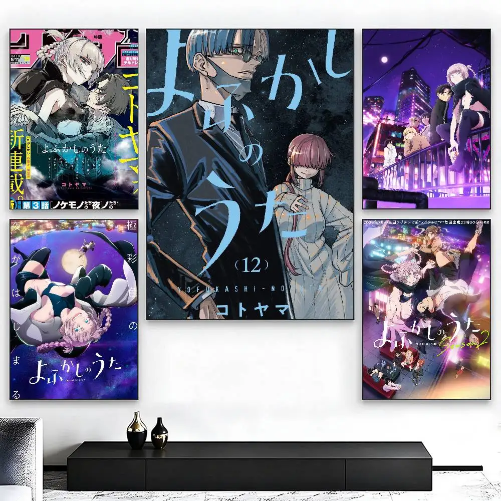 Anime C-Call Of The Night Comic Poster Self-adhesive Art Waterproof Paper Sticker Coffee House Bar Room Wall Decor