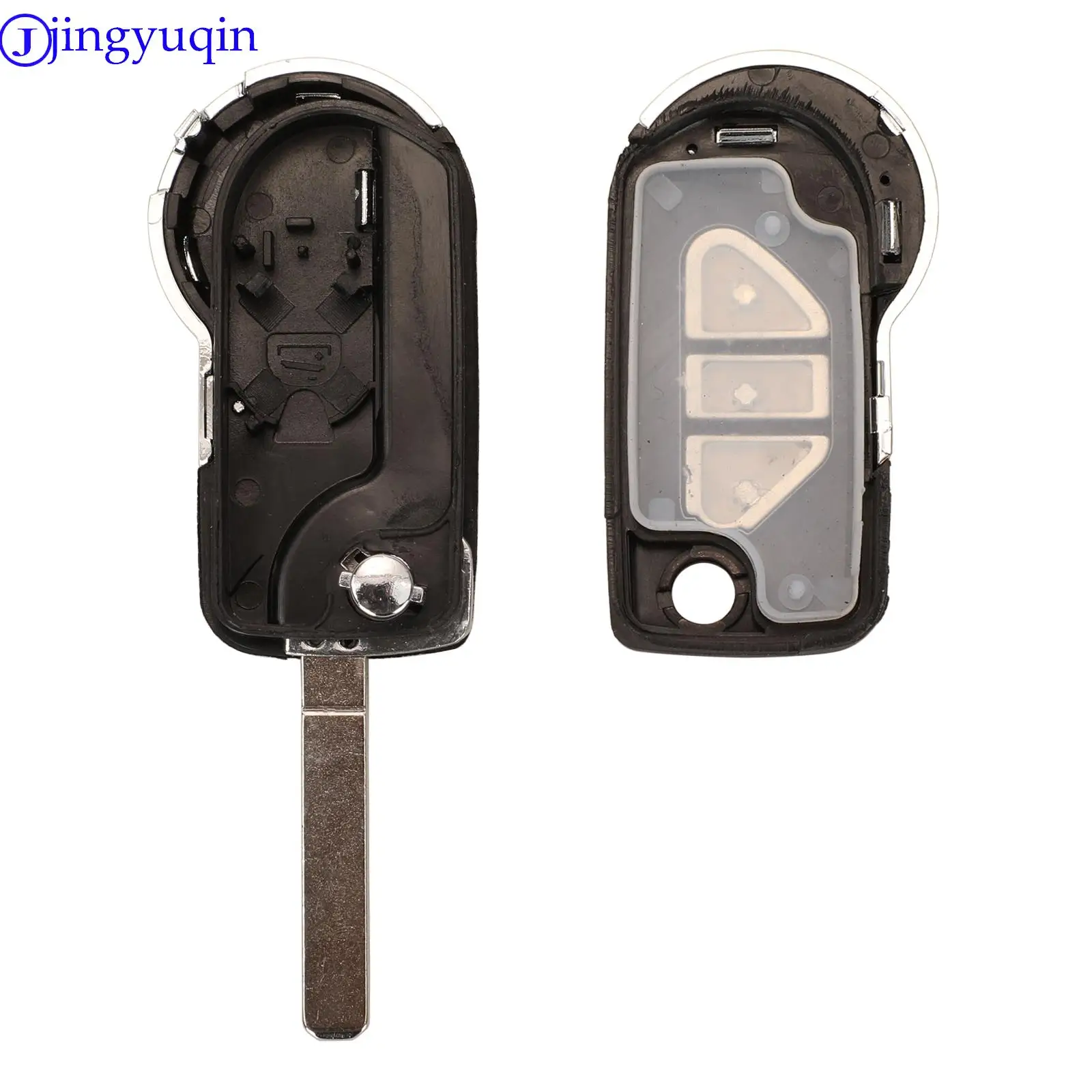 Jingyuqin Remote 3b Flip Folding Car Key Shell Case Fob Cover per Citroen DS3 Uncut VA2 Key Blade Housing Cover