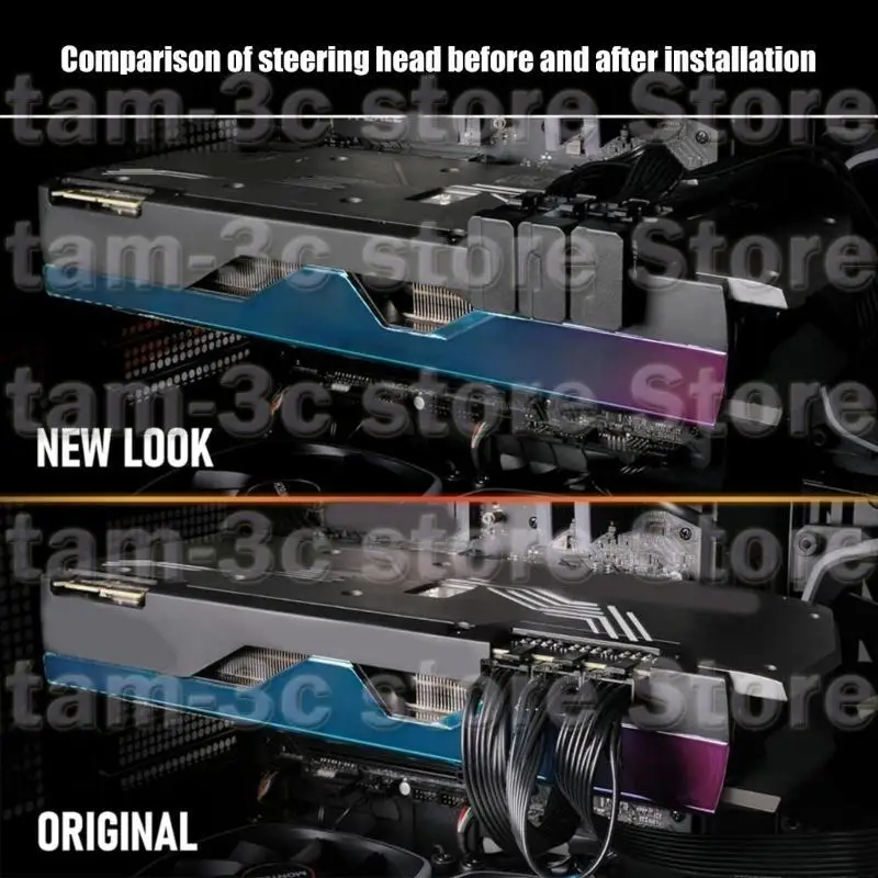 d0ua 8pin หญิงถึง 8pin ตัวผู้ 180 องศาอะแดปเตอร์กำลังทำมุมสำหรับกราฟิกเดสก์ท็อป