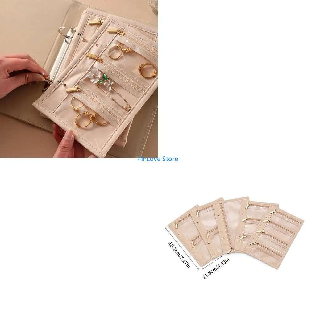 

T4MD Portable Jewelry Organizers Multi Compartments Travel Storage For Necklaces Rings