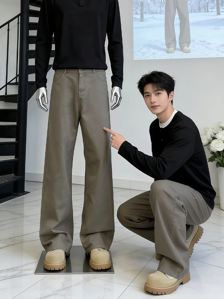 

Мужские джинсы Browny American Sle Haome с высокой талией, прямые, широкие, расклешенные, асимметричные, весенняя мода