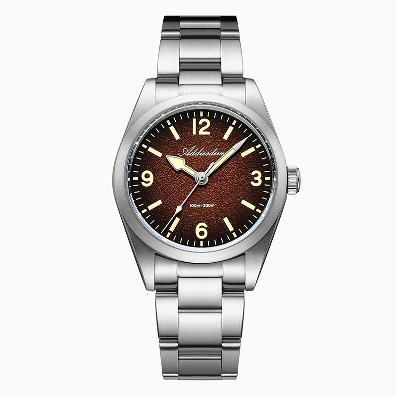 ADDIESDIVE AD2544 Luxus-Quarzuhr für Herren, 316L Edelstahl, 100 m tauchwasserdicht, C3 Retro, leuchtender Saphir, NEUE Armbanduhr