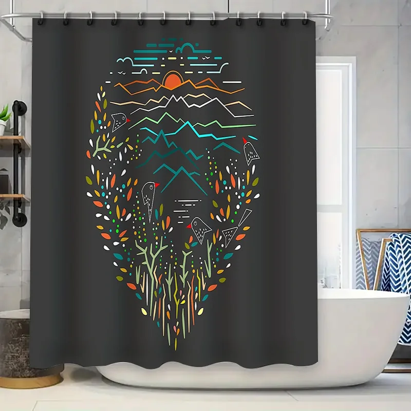 

Floral Shower Curtain Botanical Nature Plants Trees Greenery Pattern Bathroom Decor Vintage Farmhouse Rustic Home Accent Wall Ha