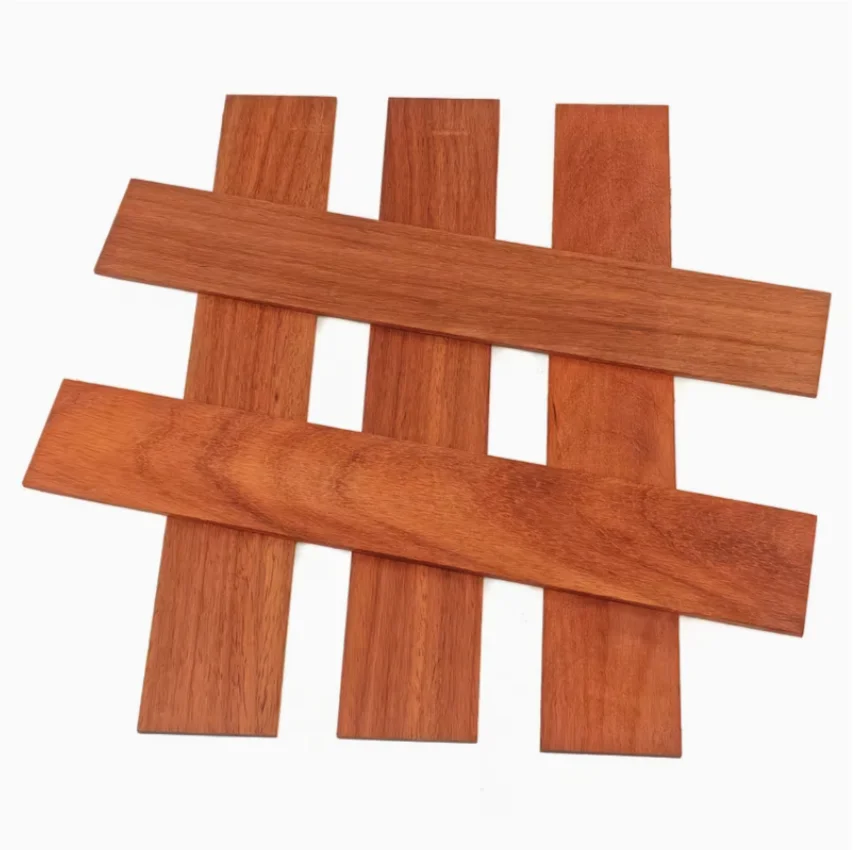 5pcs 3mm African Padauk Red Thick Wood Veneer Sheets  Exotic Wood Strips for Marquetry Inlay DIY Artwork Carving Material