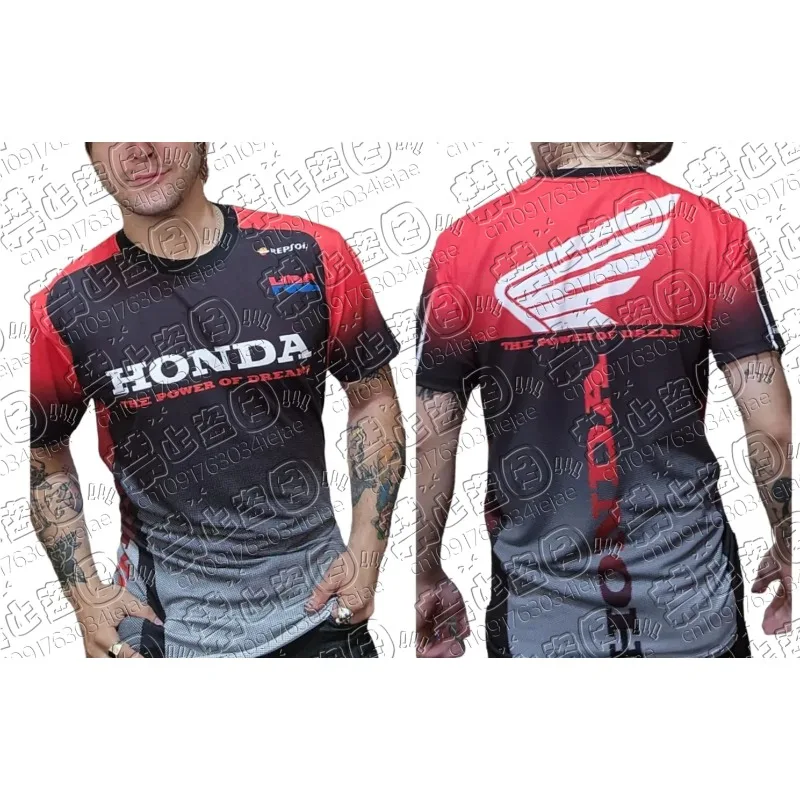 

Summer Men's Honda T-Shirt Short Sleeve Street Cool Quick-Dry Jersey Sports Motorcycle Racing Car Brand​