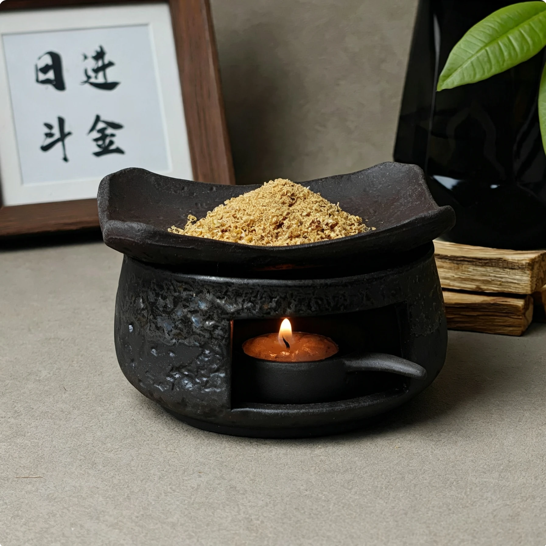 Burnable Natural Peruvian Palo Santo Wood Powder, Home Indoor Smudging Incense Powder for Space Purification