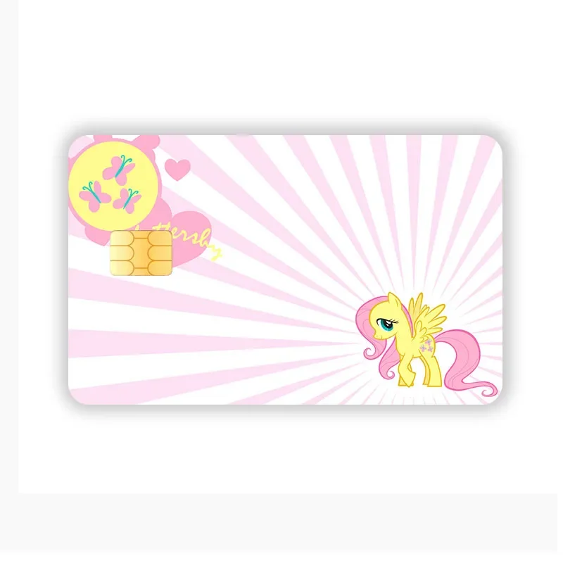 My Little Pony Anime Cartoon Credit Card Visa Skin Stickers Metro Debit Bus Charge Bank Card Waterproof Sticker Decoration