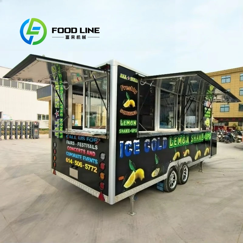 Customized Mobile Concession Food Trailer With Full Cooking Equipment Coffee Hotdog Ice Cream Donut Bakery Snack Street Catering