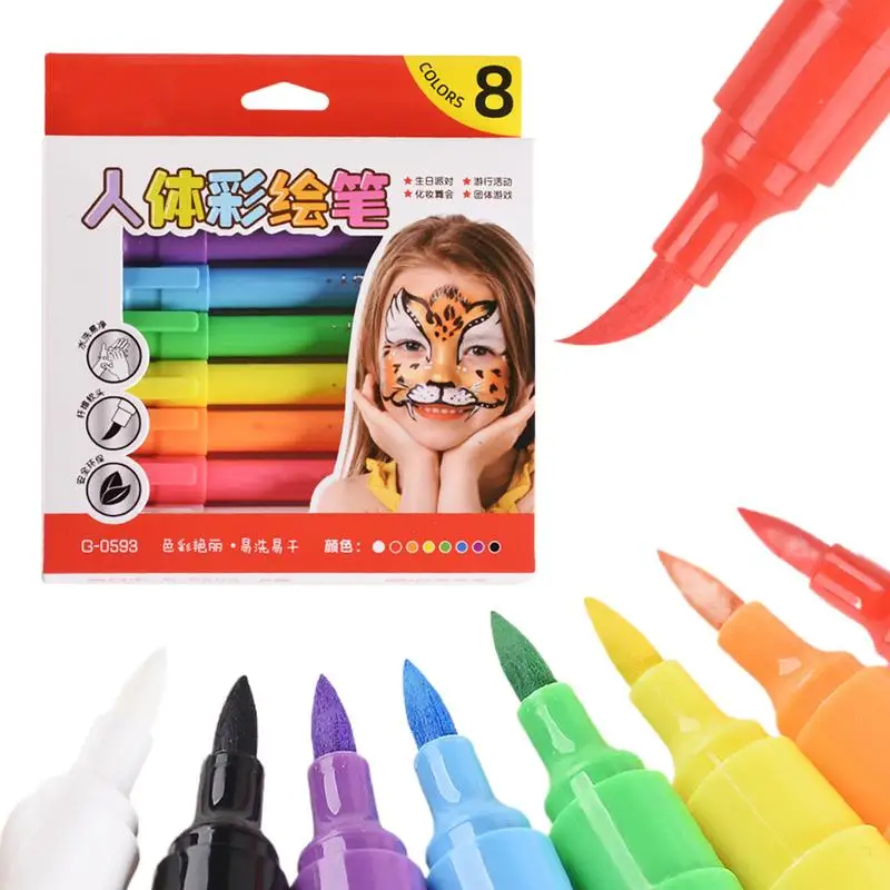 

Body Paint Markers Makeup Washable Marker 8 Colors Pen Body Kit For Teens And Adults For Halloween Party Cosplay