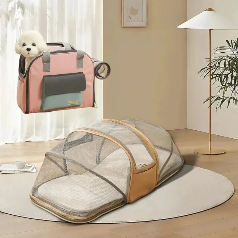 Multifunctional Expandable Pet Bag,Cats and Dogs Comfortable Breathable Shoulder Bag,Pet Carrier Dog Backpack Puppy Handbag.