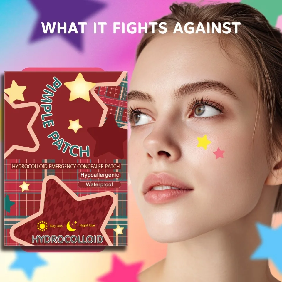 40 قطعة من رقع حب الشباب متعددة الألوان على شكل نجمة، رقع حب الشباب للوجه، رقع حب الشباب المخفية، ورقع البثور، رقيقة جدًا.