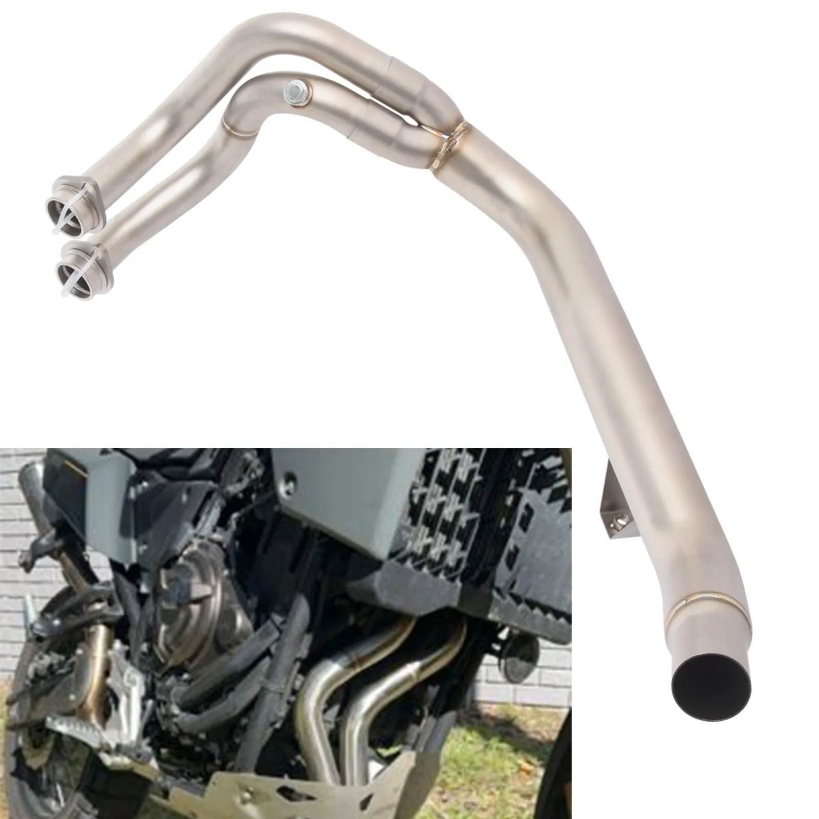 Für Yamaha Tenere 700 T7 T700 2021-2024 Motorrad-Auspuffkrümmer Mittelrohr Auspuffrohre – Detail 2