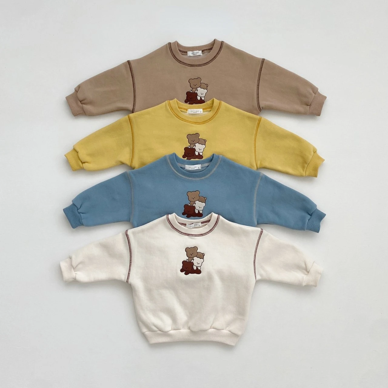 2023 Autumn Newborn Toddler Girls Boys Full Sleeve Bear Top sweatshirt+pants Infant Kids 95% Cotton Clothing Set 2pcs 0-3Y