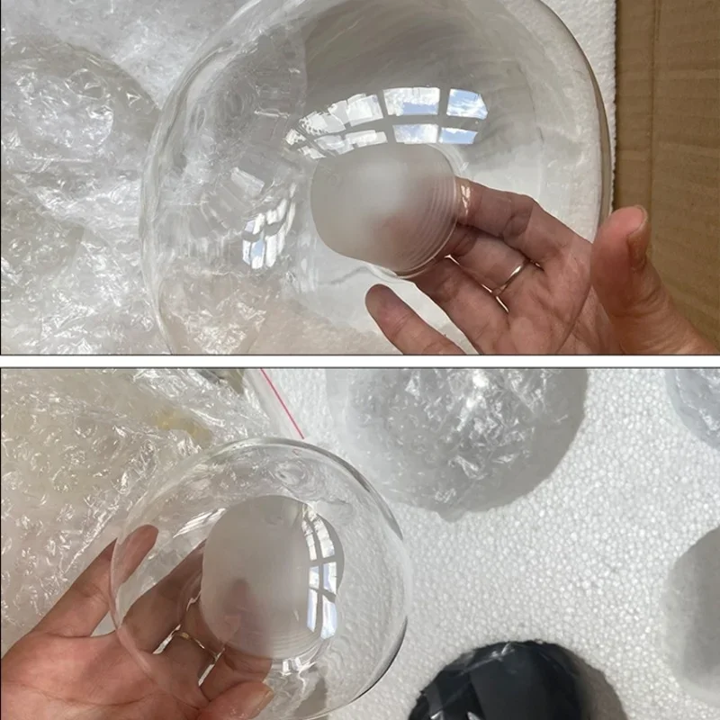 Moden Minimalist Restaurant Leather Light For Dining Room Island Art Bar Front Desk Chandelier Smoke Grey Glass Pendant Lamp