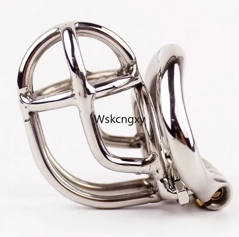 Stainless Steel Male Chastity Device Curve Chastity Cage Spike Ring Metal Penis Lock BDSM Sex Toys For Men