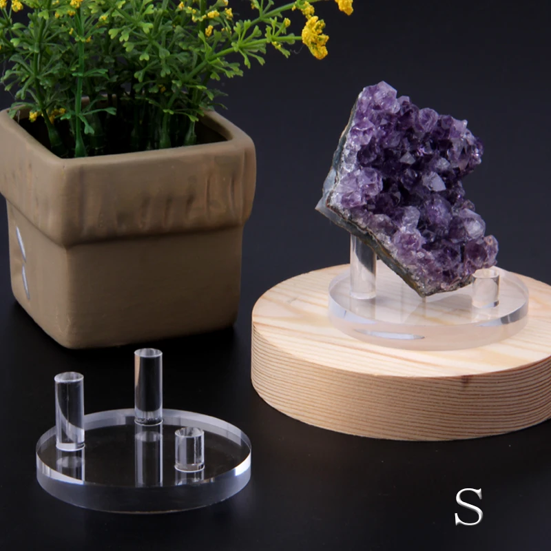 2 pcs New Classic Popular Style 6x6 cm crystal stand acrylic base for minerals stone display rack