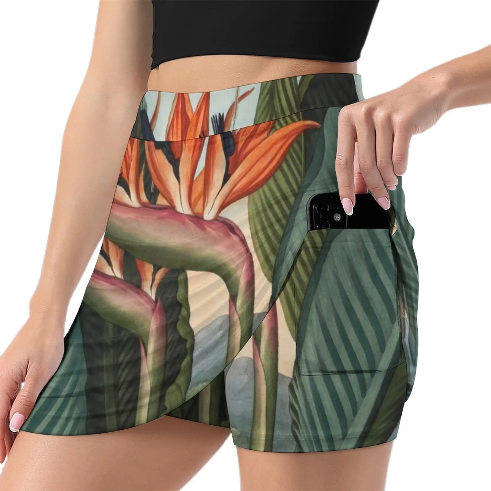 Botanical illustration: Bird of Paradise (Strelitzia) – State Library Victoria Mini Skirt mini skirt girls skirt