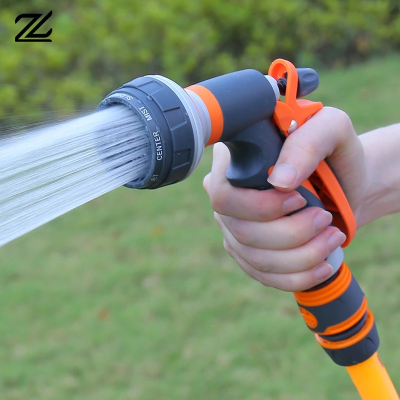 

High Pressure Garden Hose Nozzle Sprayer 8 Spraying Modes Lawn Watering Multi-function Car Wash Heavy Duty Handheld Pet Shower