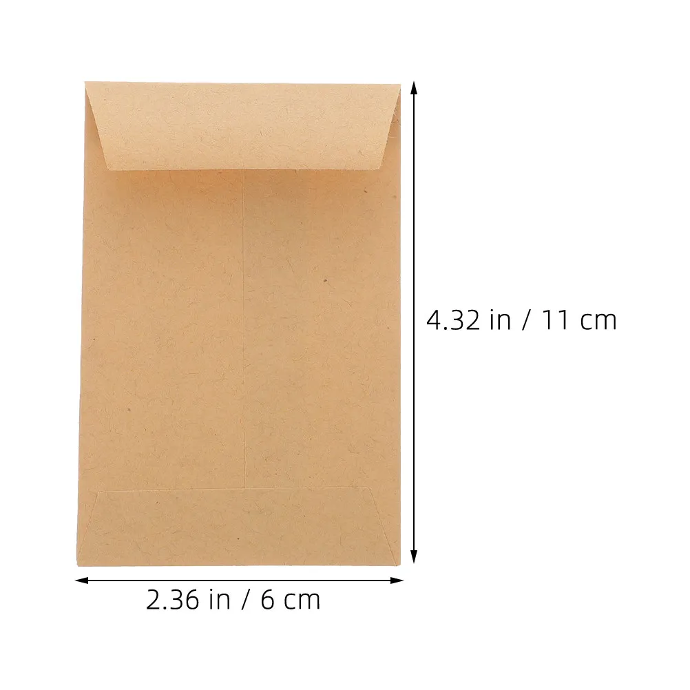 50Pcs Mini Self Adhesive Sealing Envelopes Small Compact Brown Kraft Paper for Cash Money Savings Collection Small Items Storage