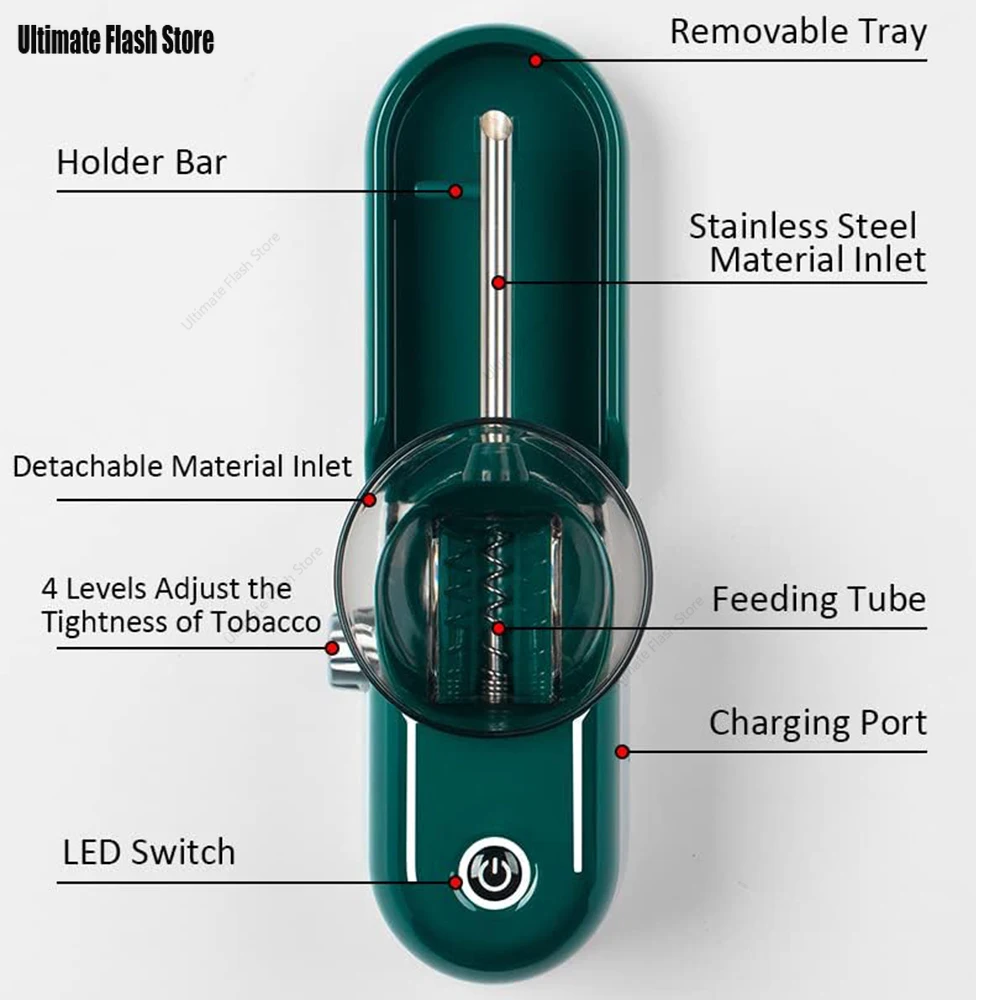 المخاريط الكهربائية آلة المتداول محمل أوتوماتيكي المحمولة قبل توالت المخاريط ملء التبغ التدخين الملك حجم 65 مللي متر 80 مللي متر حاقن #2