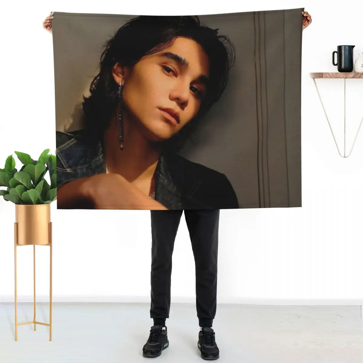 

Wuju bakery Sexy Black And White Jeff Satur Saturdayss favourite boy BL SERIES star actor thai asian cutie pie Throw Blanket