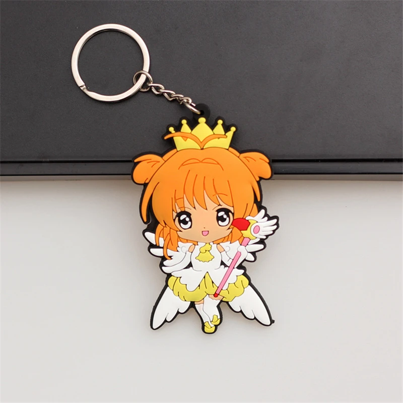 CCS Cardcaptor KINOMOTO SAKURA Cosplay Soft PVC Keychains Accessories Xmas Gifts