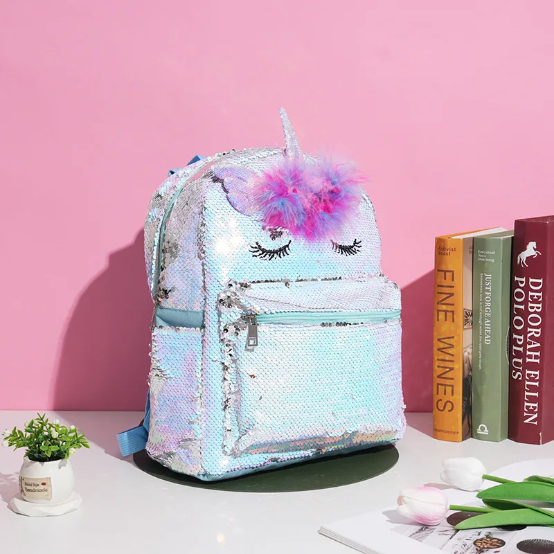 Unicorn Girls Backpack for Kids School Bags Sequins Cute Cartoon Bagpack Children's Schoolbags Student Bookbag Escolar Mochila