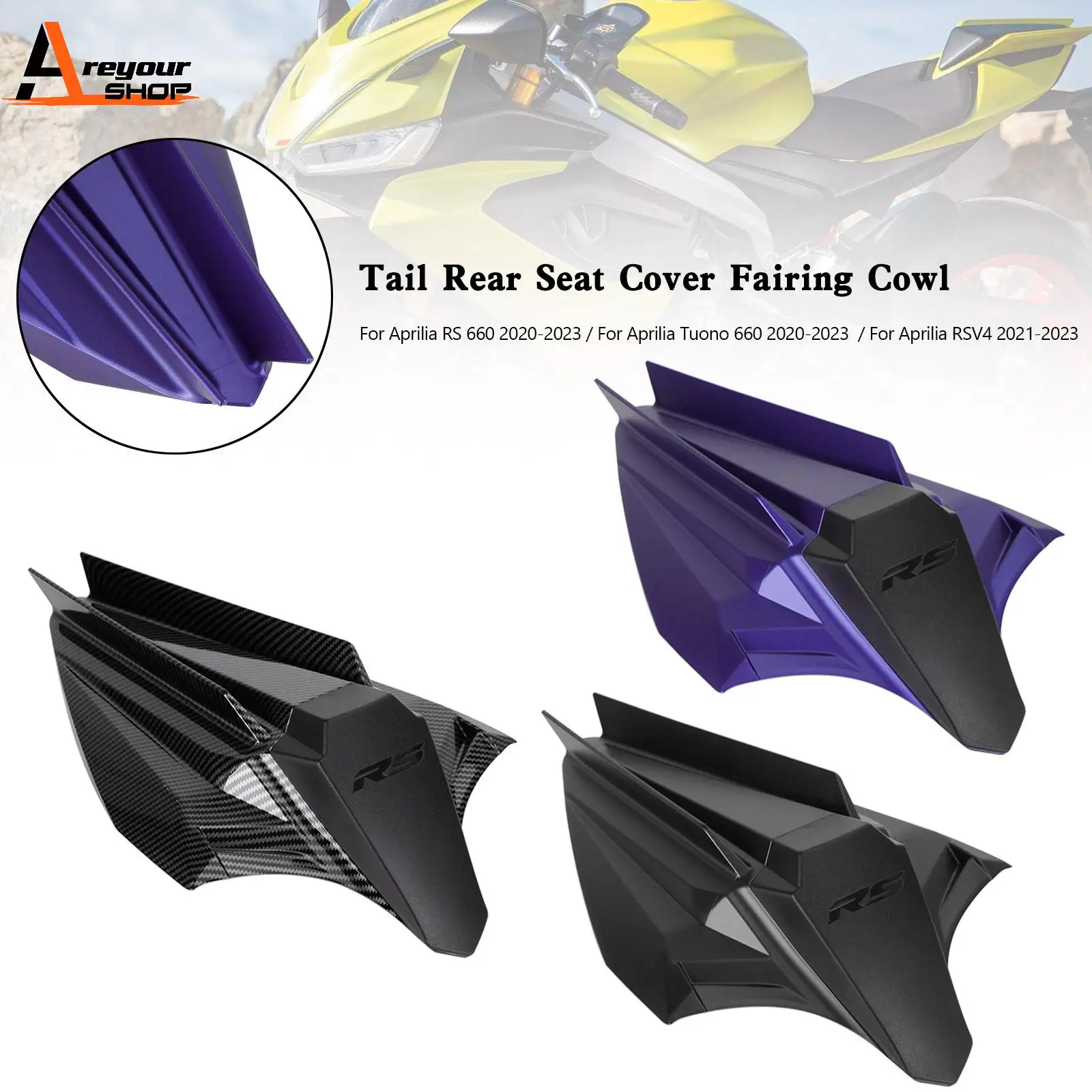 Areyourshop Rear Seat Cover Fairing Cowl for Aprilia RS 660 Tuono 660 RSV4 2020 2021 2022 2023