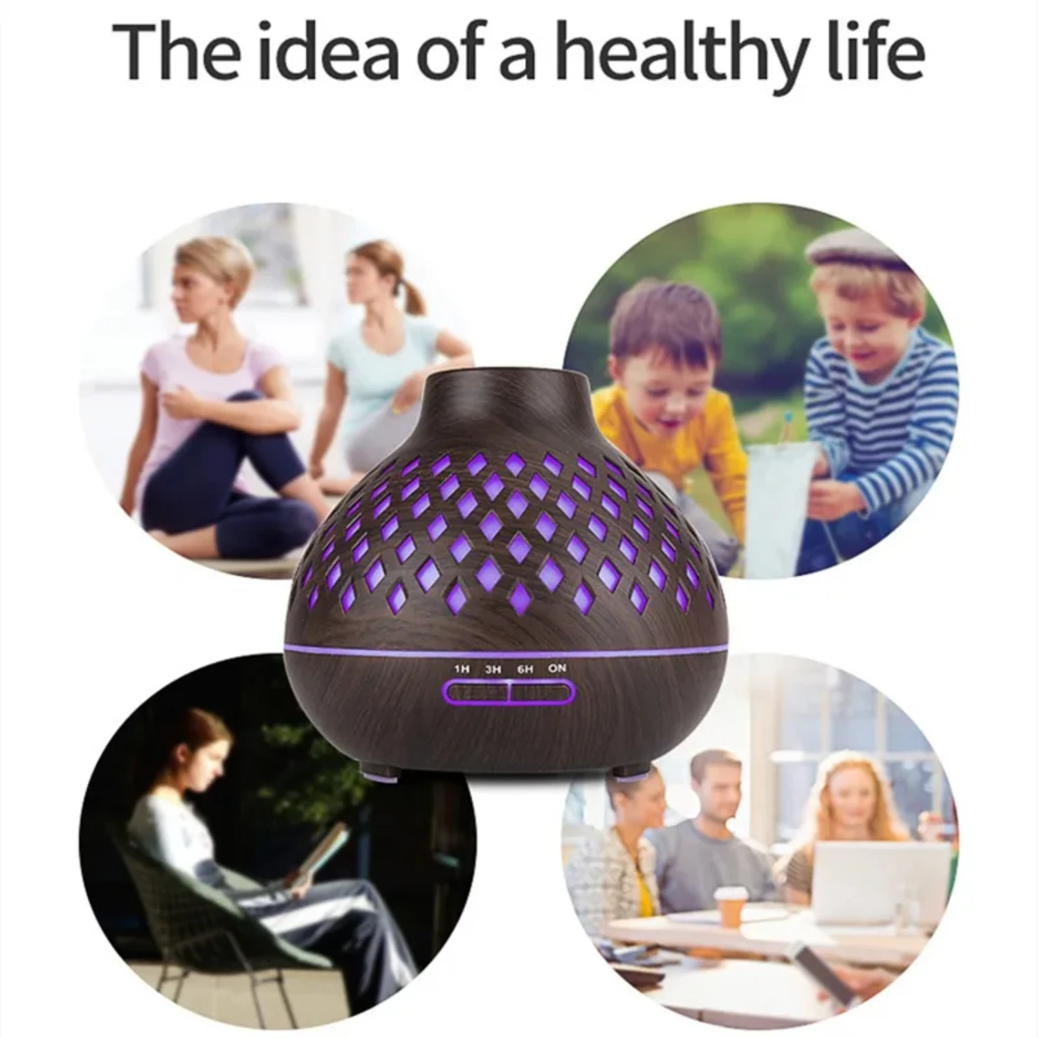 Rustige Serene Houten Aromatherapie Diffuser Met Ultrasone Technologie-Ideale 500Ml Etherische Olie-Luchtbevochtiger Voor Serene En Roet