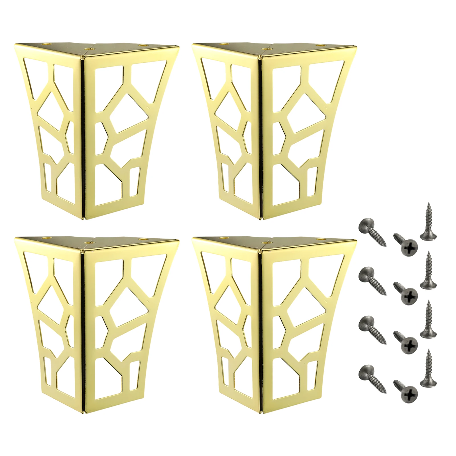 4Pcs Hollow Pattern Metal Table Legs Modern Heavy Duty Cabinet Legs Kitchen Cabinet Feet for Sofa Table Cupboard Cabinet Dresser