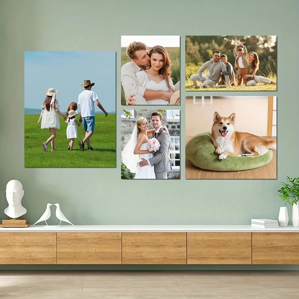 1/2/3pcs Personalized Custom Canvas Prints Photo Poster for Family Life Pet Anime Birthdays Weddings Scenery Home Wall Art Decor