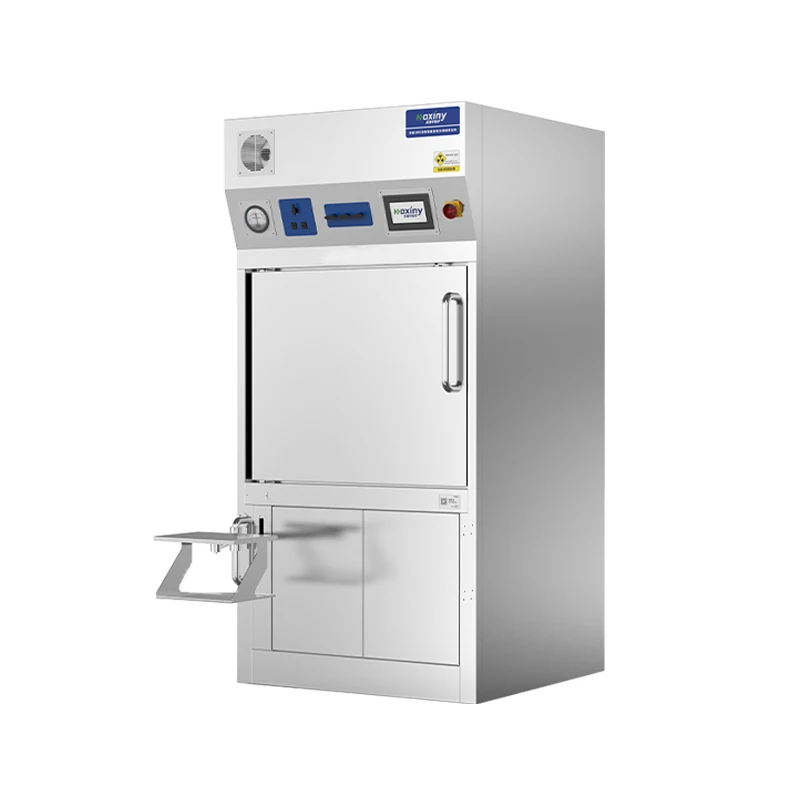 System mit integriertem QC- und Lüftungsschlittenmaterial. Radiopharmazeutische Abgabshaube. Automatisierte Abgabe der Radiopharmade