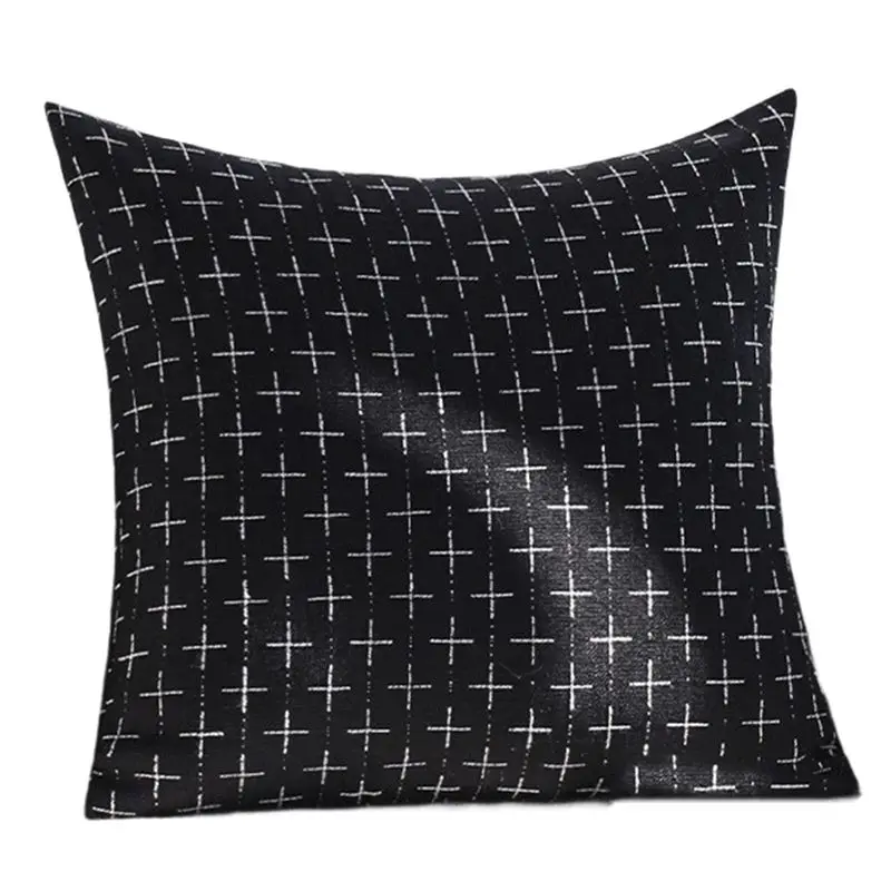 Woven Textured 18X18 Inch Black Decorative Throw Pillow Covers Vintage Couch Pillowcase Cushion Covers Case