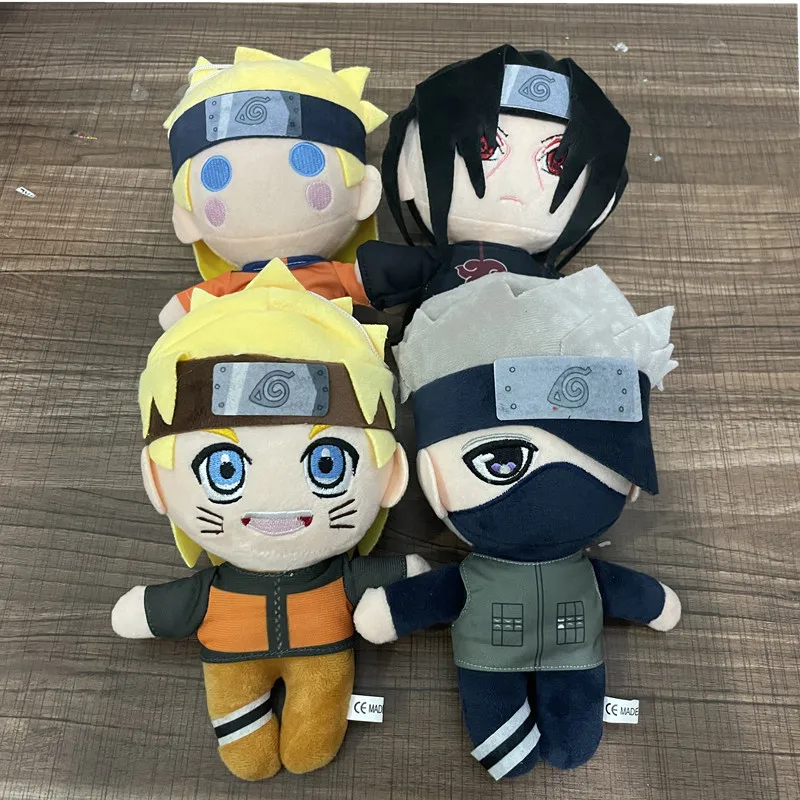 20cm Anime Naruto Plush Stuffed Doll Naruto Uchiha Itachi Kakashi Cartoon Cute Keychain Pendant Figure Toys Kids Birthday Gifts