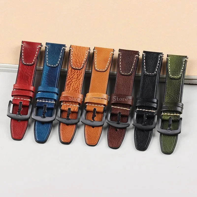 18mm 20mm 22mm Vintage Genuine Leather Watchbands Quick Release Straps Universal Women Men Wristbelts Waterproof Sport Bracelets
