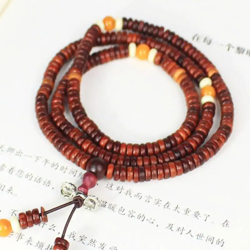 Natural 2-6 mm rosewood partition bead Buddha bead bracelet Party Ethnic Artisan Men Fashionistas Cuff Adjustable Teens