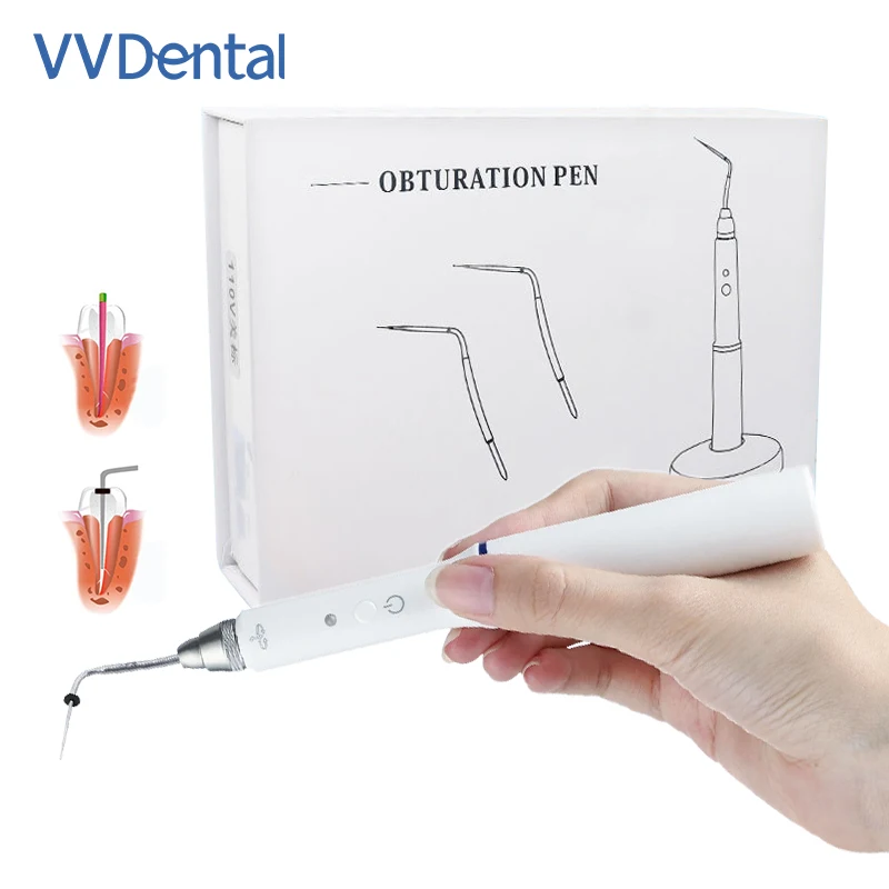 Dental Cordless Gutta Percha Obturation Pen +2pcs Tips Root Canal Filling System 3 Second Heating Dental Gutta-percha Cutter