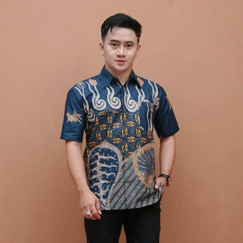 

Men's Batik Shirts Plus Jumbo Sizes Plain Hems Luxury Batik Models Slang Style Suitable Men Clothing 2025 Clothing Kinian