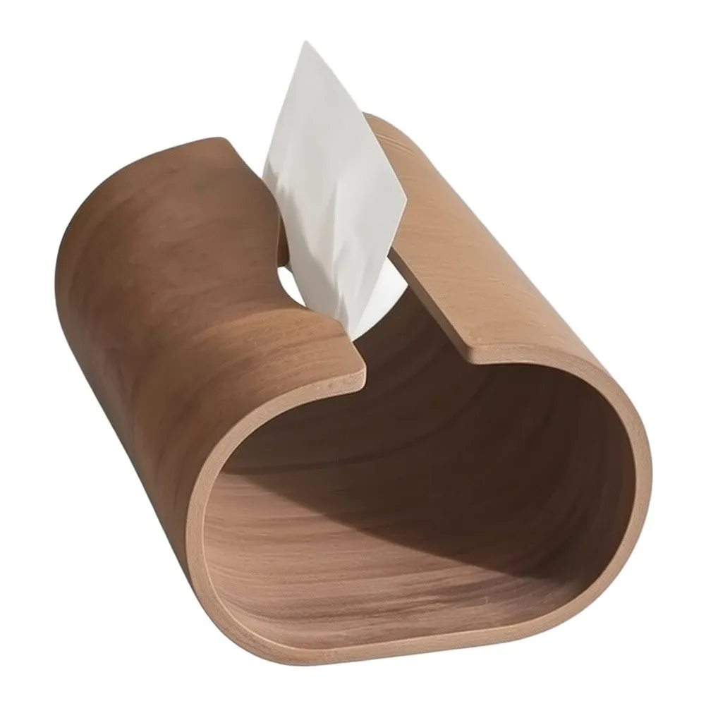 Sturdy Wood Paper Holder Walnut Wood Home Office Decor Wooden Paper Holder Elegant Design Compact Cube Shape Sturdy Construction