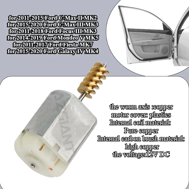 

AZGIANT For Ford C-Max II MK2 Focus III MK3/Mondeo V MK5/Fiesta MK7/Galaxy IV MK4 Car Central Door Lock Latch Module Motor