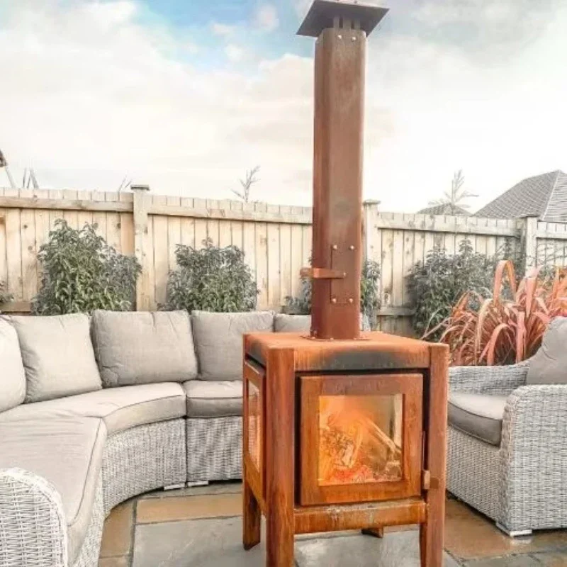 Barbecue outdoor fire pit wood burning chimney outdoor chimney