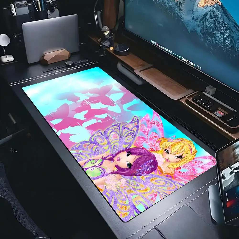 Girl Winx Catoon Clubs Mouse Pad Cartoon Lockedge Large Gaming Pad Computer Gamer Keyboard Mat Desk Mousepad PC Desk Pad