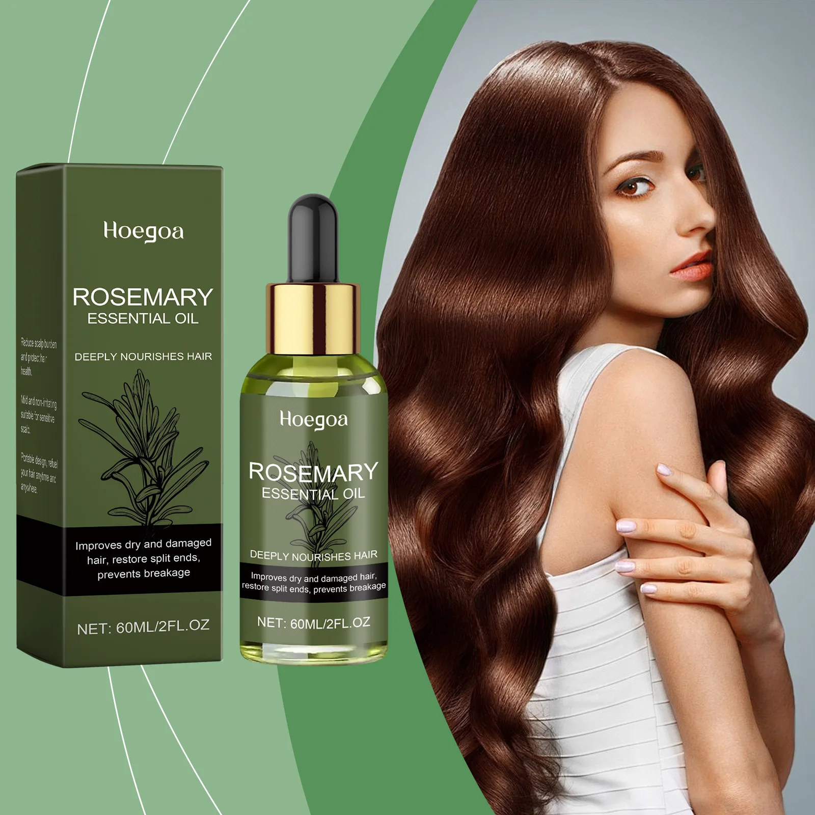 Ätherisches Rosmarin-Haaröl, glättendes Haar, stärkend, nährend, aufhellend, feuchtigkeitsspendend, weichmachend, Glanz, Haarpflegeprodukte