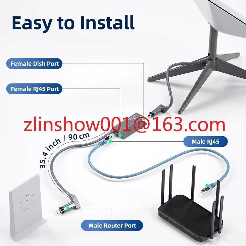 Starlink Ethernet Adapter Starlink Adapter for Wired External Network Fast Stable Connection RJ45 Adapter Compatible Rectangle