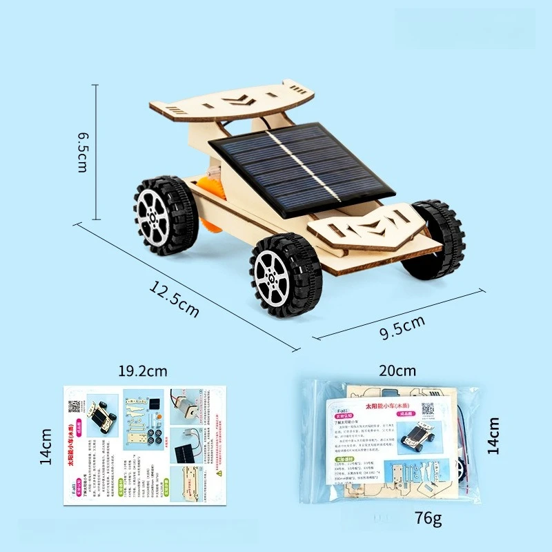 Kit per auto ad energia solare fai-da-te Giocattolo educativo per esperimenti scientifici per studenti Set di materiali per l'apprendimento STEM di assemblaggio creativo fatto a mano