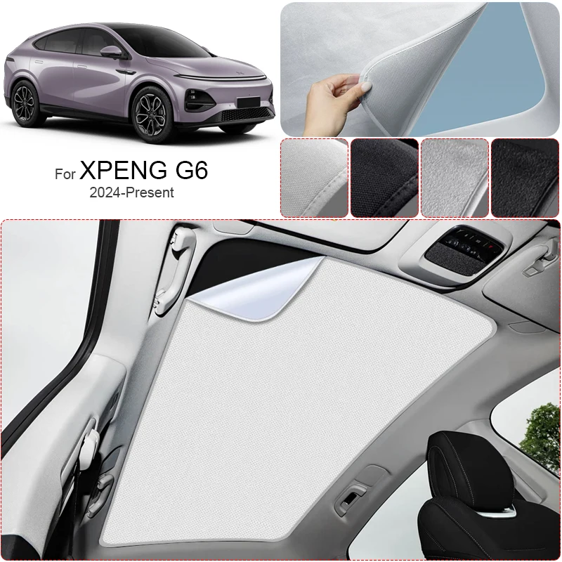 

Солнцезащитный козырек из замшевой ткани с электростатической адсорбцией для люка XPENG G6 2024-н.в., автомобильный, с защитой от УФ-излучения и теплоизоляцией